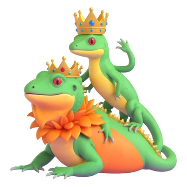 Lizard king and queen sticker