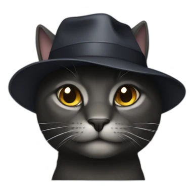 dark cat wearing hat sticker