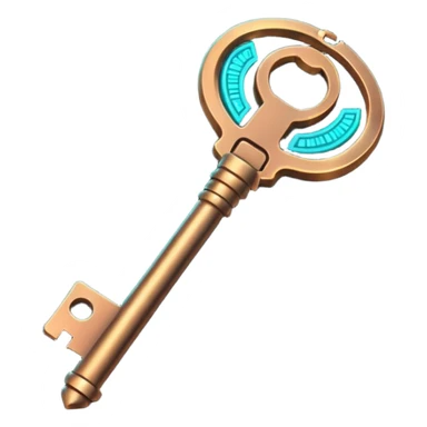 cyber neon bronze key sticker