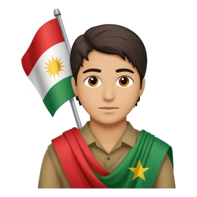 someone with the Kurdistan flag on their back sticker