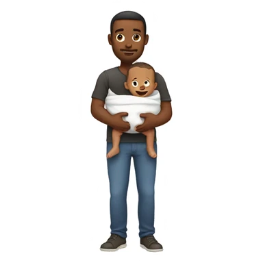 man carrying baby sticker