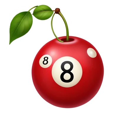 Two 8 ball cherries with the number 8  sticker