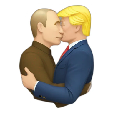 trump-and-putin-kissing,-lgbtq+ friendly, positivity, inclusiveness sticker