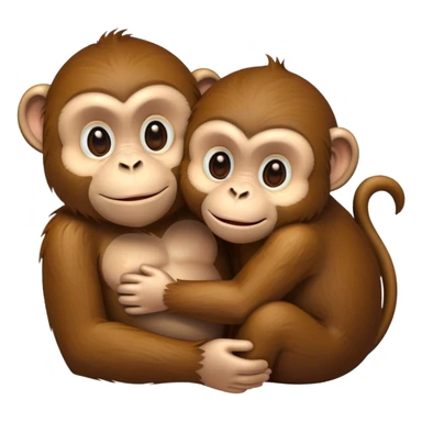 one big monkey and one little monkey hugging sticker
