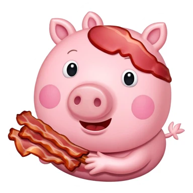 Peppa Pig fat eating bacon sticker
