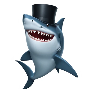 "shark with tophat". sticker