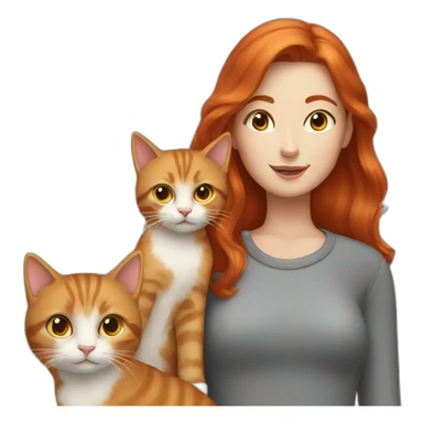 redhead with two cat sticker