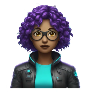 agent, scanner, cyberpunk, code, cyan and purple colors, only upper body portrait sticker