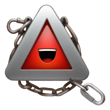 Red emoji face with furrowed brows, open mouth, holding a padlock and warning triangle. Fiery background with text 'TRIGGER ID SHOWN' for emphasis. sticker