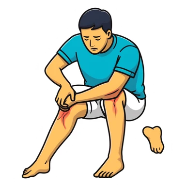 man with knee pain sticker