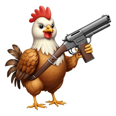 Chicken with gun  sticker