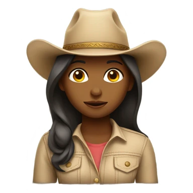 girl with beige cowboy hat sticker