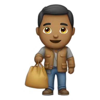 A man with a bag sticker