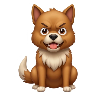 Angry dog taking a poop sticker