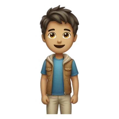 designer boy waving hi sticker