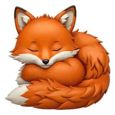 a sleeping fox  emoji sticker