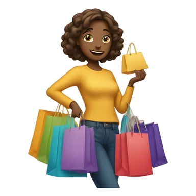 Girl holding shopping bags sticker