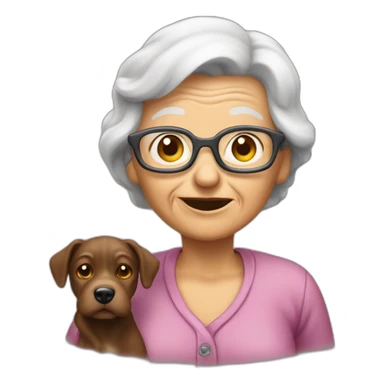 Old woman who take picture of poop dog sticker