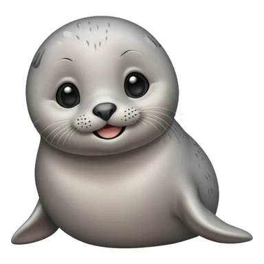 Cute smiling baby seal sticker
