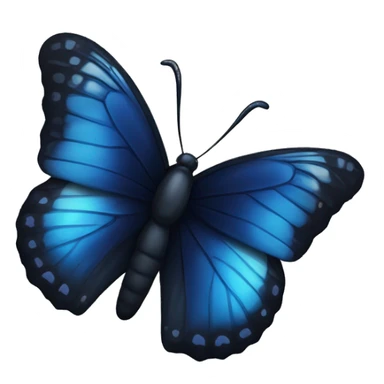 a black and dark blue butterfly sticker