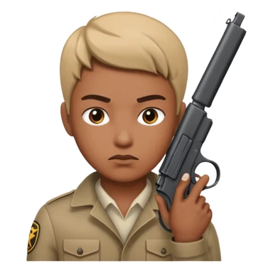 Person with gun sticker