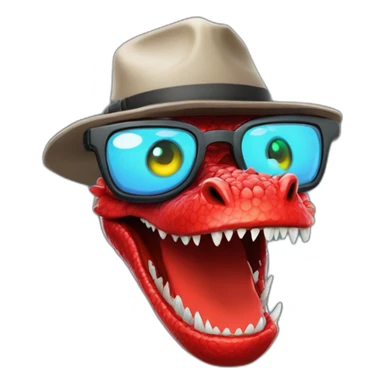 crazy-funny-cyberpunk-red-dragon-head-with-beautiful-smile-wearing-glasses-and-hat sticker