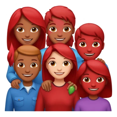 Red group peoples  sticker