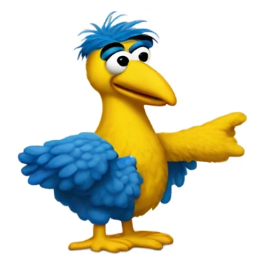 Thinking big bird Sesame Street  sticker