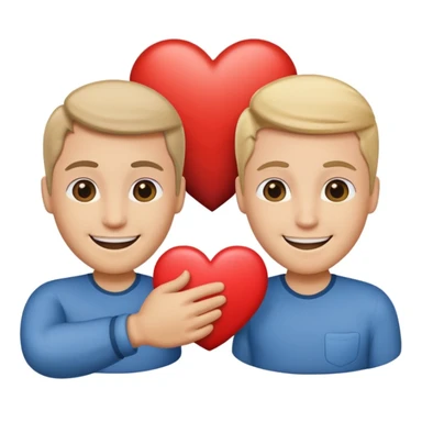 two smiling faces with a heart and handshake between them sticker