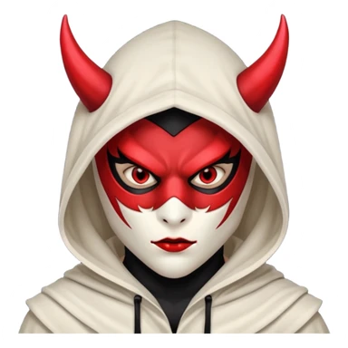 demon masqué avec une capuche sticker