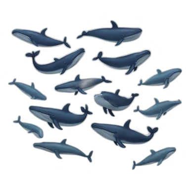 Whales-flying sticker