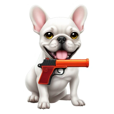 French bulldog water pistol  sticker