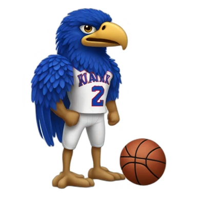 sports jayhawk mascot with long legs sticker