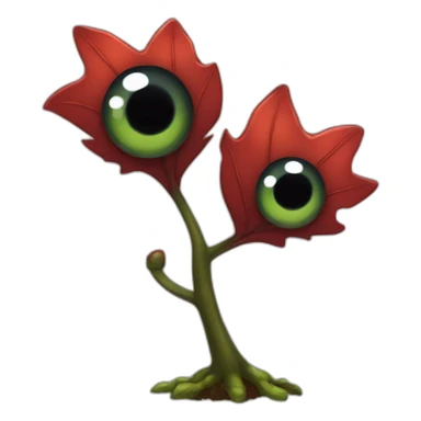 Black seed with tree eyes pvz red leaf sticker