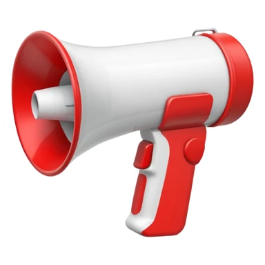 white megaphone with red accents sticker