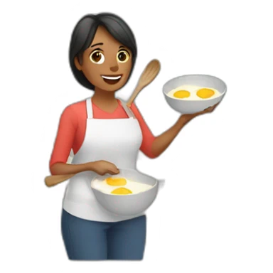 mom cooking eggs sticker