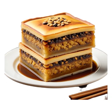 martabak manis-cinematic-realistic-martabak manis-dish-emoji,-depicted-as-a-single,-square-slice-of-sweet,-thick-martabak manis-with-a-rich,-indulgent-filling,-rendered-with-detailed-textures-and-vibrant,-appetizing-lighting sticker
