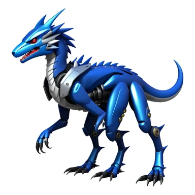 Edgy Futuristic Mechanical Sergal-raptor-nargacuga-vernid, full body sticker