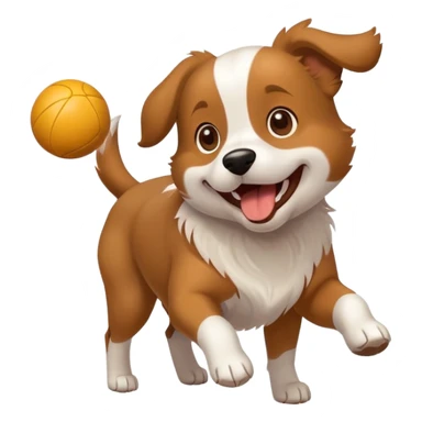 dog fetching a ball sticker