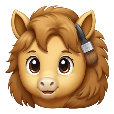 pony being brushed sticker