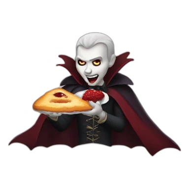 Vampire eating crossiant sticker