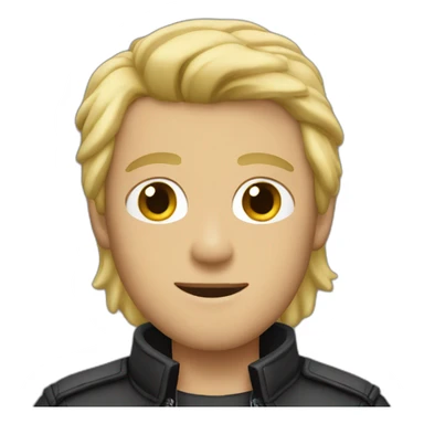Dude with blonde hair wearing leather jacket sticker