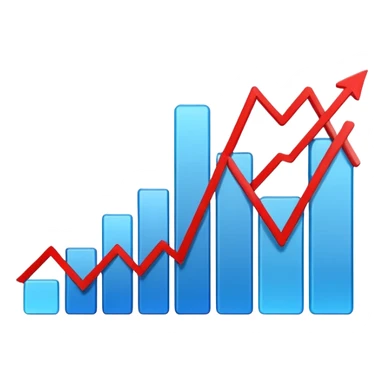 A sales graph with a fluctuating trend sticker