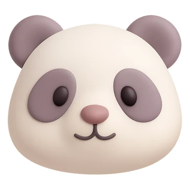 panda face, mochi illustration style sticker