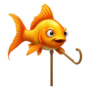 Goldfish with a cane sticker