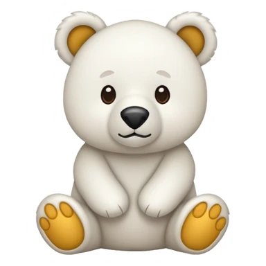 Urso de pelúcia branco fofinho  sticker