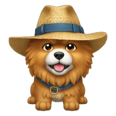 zwergspitz with strawhat and boots sticker