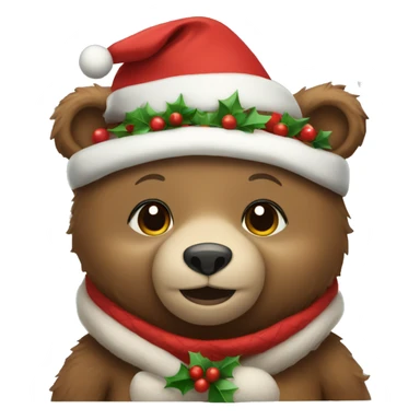 Cute bear with christmas clothes sticker