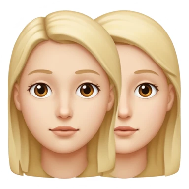 a human face with two sides, one side looking left, one side looking right sticker