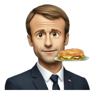 Emmanuel Macron entrain de manger sticker